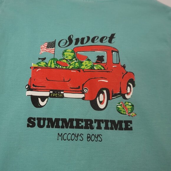 Cardin McCoy Aqua Short Sleeve Shirt (Size S) Sweet Summertime - Picture 3 of 10